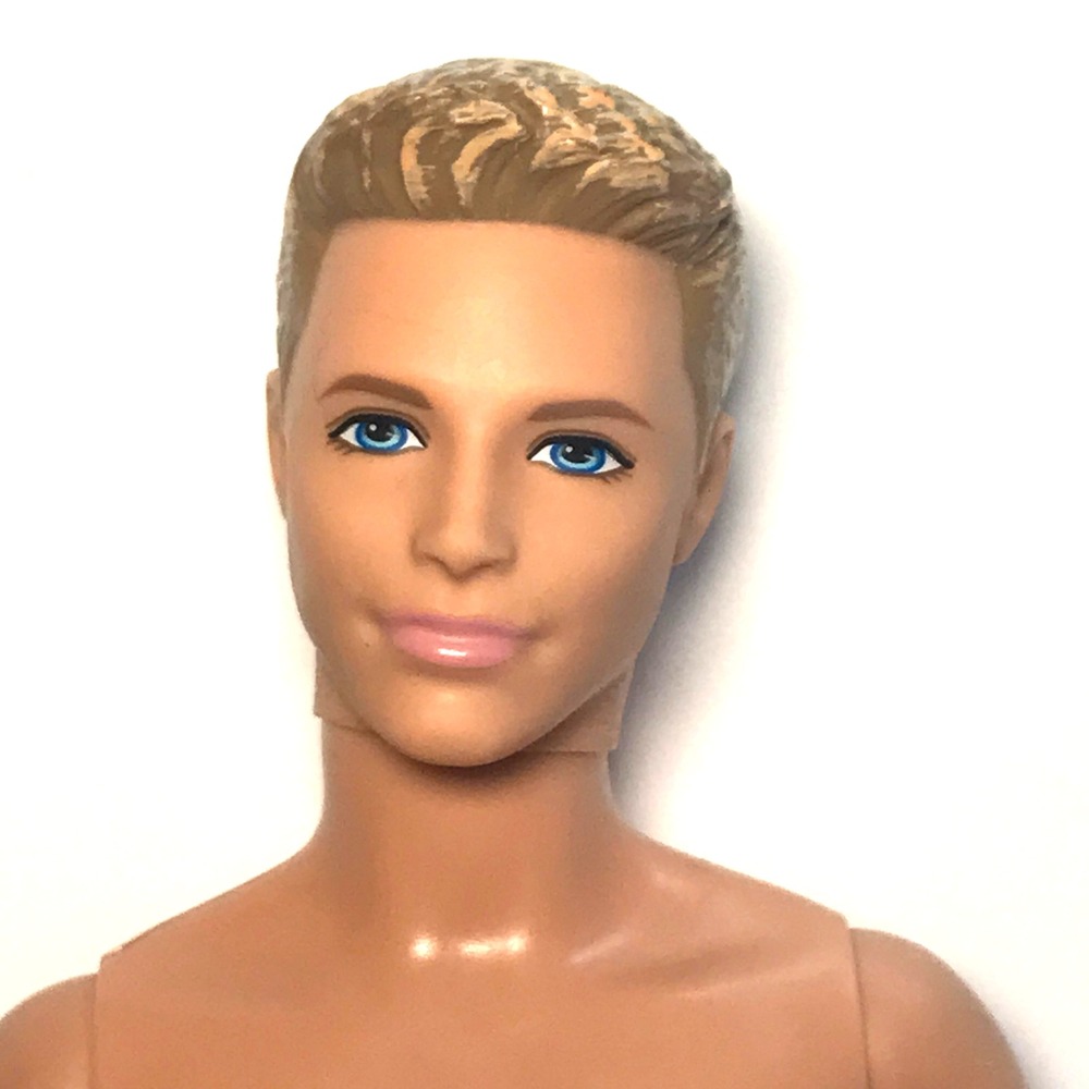 Nude Barbie Light Brown Blonde Molded Hair Blue Eyed Ken Male Doll